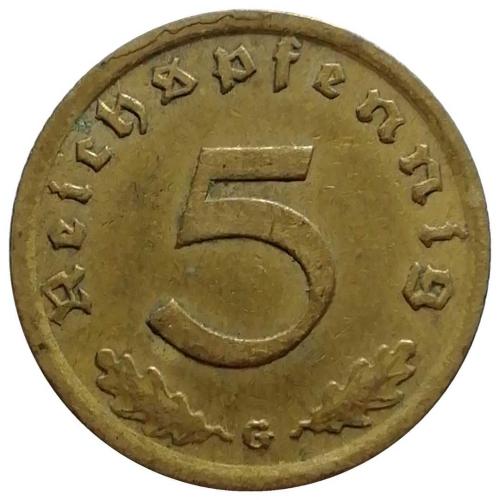Almanya 1938 Yılı 5 Pfennig ÇÇT