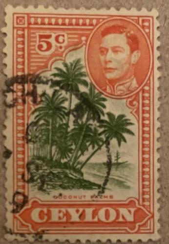 1938.KRAL GEORGE.SEYLAN(CEYLON) TEK PUL. DAMGALI