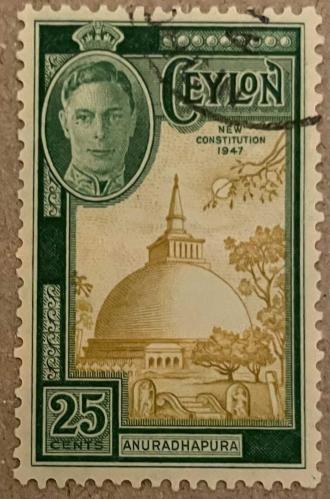 1947.KRAL GEORGE.SEYLAN(CEYLON) TEK PUL. DAMGALI