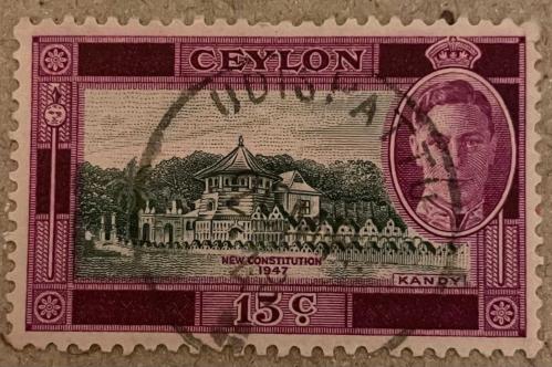 1947.KLASİK .KRAL GEORGE.SEYLAN(CEYLON) TEK PUL. DAMGALI
