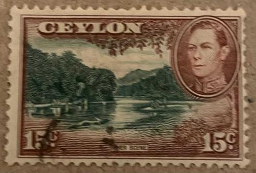 1938.KLASİK .KRAL GEORGE.SEYLAN(CEYLON) TEK PUL. DAMGALI