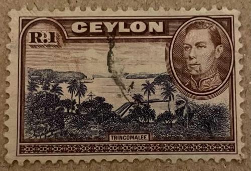 1938.KLASİK .KRAL GEORGE.SEYLAN(CEYLON) TEK PUL. DAMGALI