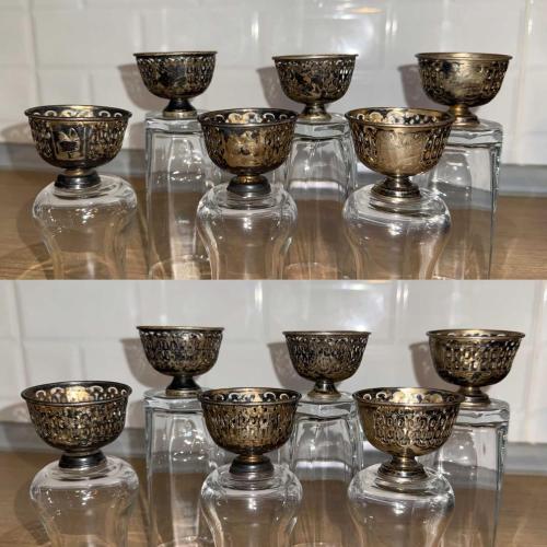 6x Tane Osmanlı Gümüş Fincan Zarfı Set