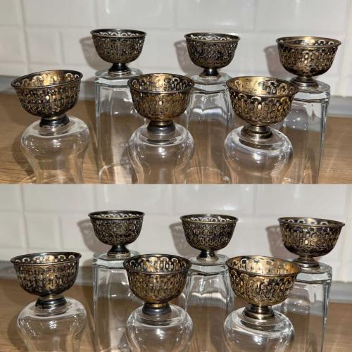 6x Tane Osmanlı Gümüş Fincan Zarfı Set