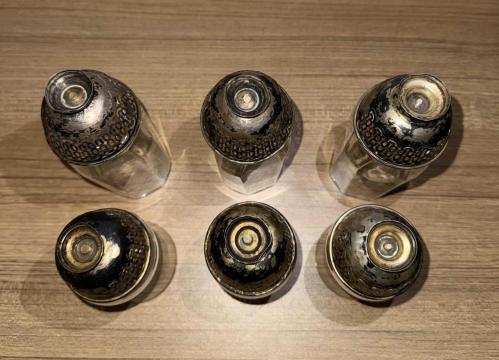 6x Tane Osmanlı Gümüş Fincan Zarfı Set