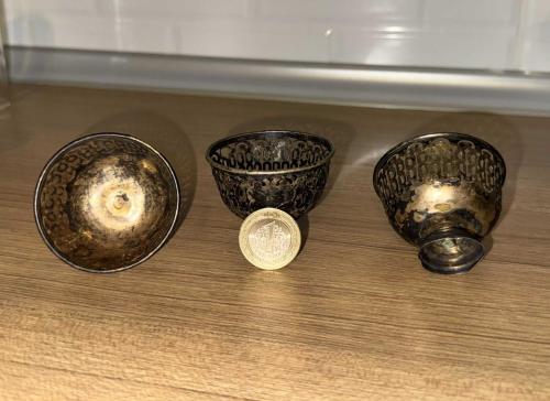 6x Tane Osmanlı Gümüş Fincan Zarfı Set