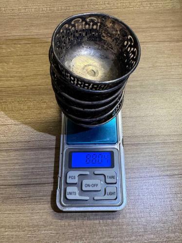 6x Tane Osmanlı Gümüş Fincan Zarfı Set