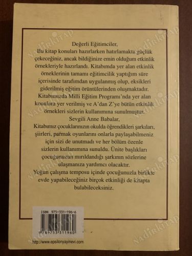 OKUL ÖNCESİ EĞİTİMDE ÜNİTELER BELİRLİ GÜNLER VE HAFTALAR (1. BASKI)