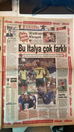 FANATİK SPOR GAZETESİ - TURKISH NEWSPAPER - DOĞUM GÜNÜ HEDİYESİ  - EKSİKSİZ TAM TAKIM GAZETE - 18 HAZİRAN 1998 PERŞEMBE - SAYI: 942 - CAN UYGUC - DI BIAGGIO - VIERI - FILIPESCU - AZİZ YILDIRIM - TOSHACK - FATİH TERİM - RONALDO - BEBETO - DUNGA - RIVALDO - LEONARDO - EDMUNDO - GLENN HODDLE - PAUL SCHOLES - ALAN SHEARER - GERÇEK SPOR GAZETESİ - FANATİK - BU VATAN HEPİMİZİN - AVUSTURYA’DAN ŞİLİ’YE AYNI VALS - İTALYA GALİBİYETİ YAKALADI - BREZİLYA HEM SAMBA HEM SKOR - FİLIPESCU SOCIEDAD YOLUNDA - FENER’İN LADY’Sİ - TOSHACK TAKİPTE - OKTAY MAHKEMEYİ KAYBETTİ - TRABZONSPOR’DA TATİL BİTTİ - İRAN KUPADAN ÇEKİLMİYOR - HEM SAMBA HEM SKOR - RONALDO ATTI ATTIRDI - ZAGALLO’DAN DOĞRU SEÇİM - BAİANO BİLDİĞİNİZ GİBİ - HODDLE İLACINI BULDU - SHEARER ROMANYA’YA BİLENİYOR - YENİ GAZZA: SCHOLES - KARABORSA PATLADI - ROMANYA’DAN BASINA TEPKİ - TOULOUSE’TA HUZURSUZLUK - BREZİLYA 3-0 FAS - İTALYA 3-0 KAMERUN - AVUSTURYA 1-1 ŞİLİ - İNGİLTERE 2-0 TUNUS - GALATASARAY - FENERBAHÇE - BEŞİKTAŞ - TRABZONSPOR - REAL