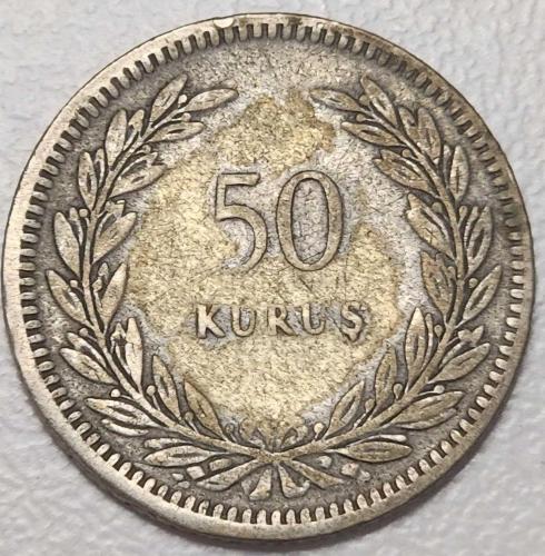 ( GÜMÜŞ ) 1948 - TÜRKİYE - 50 Kuruş ( ÇOK ÇOK TEMİZ )