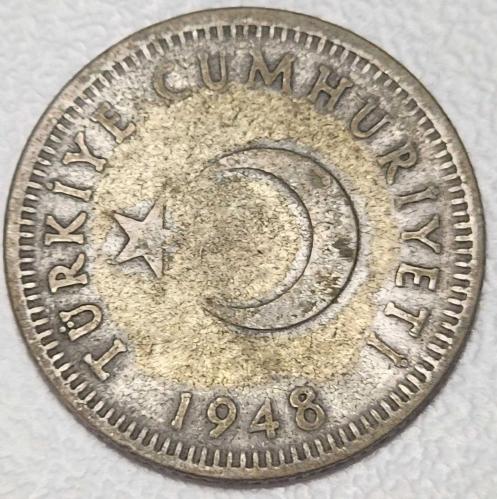 ( GÜMÜŞ ) 1948 - TÜRKİYE - 50 Kuruş ( ÇOK ÇOK TEMİZ )