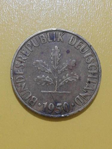 Alman Merkez Bankası Madeni 10 Pfennig (1950 Yılı Üretimi) G serisi