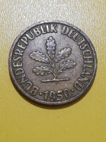 Alman Merkez Bankası Madeni 10 Pfennig (1950 Yılı Üretimi) J serisi