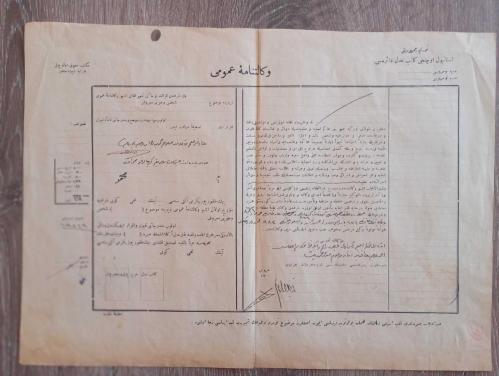 Osmanlı efemera. T.C İstanbul Cumhuriyet Savcılığı damgalı Vekalet-i Umumiye