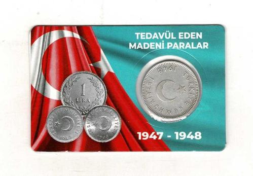 1948 Yılı 1 Lira Gümüş *Özel Kitinde* TCM3330 #160