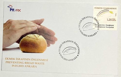 FDC-859 Ekmek İsrafının Önlenmesi, 19.01.2015, Ankara, PTT İlk Gün Zarfı