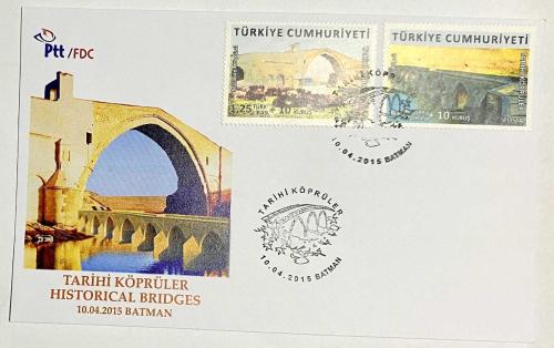 FDC-866 Tarihi Köprüler, 10.04.2015, Batman, PTT İlk Gün Zarfı