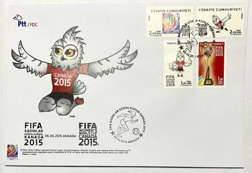 FDC-874 FIFA Kadınlar Dünya Kupası Kanada 2015, 06.06.2015, Ankara, PTT İlk Gün Zarfı
