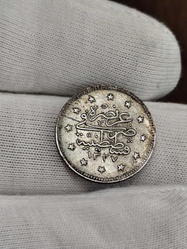 Sultan Reşat 1327/8 Gümüş 2 Kuruş Çil Nadir