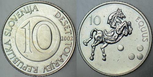 SLOVENYA 10 TOLARJEV 2002.