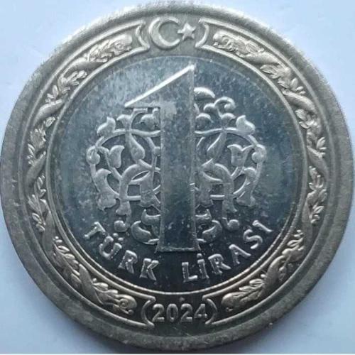 Türkiye 2024 1 Türk Lirası - Atatürk Portreli, Bimetal Güncel Emisyon Koleksiyon Para