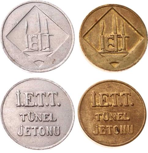 İETT Tünel Jetonu 2'li Takım Set - Pirinç ve Alüminyum Varyasyon JTF774