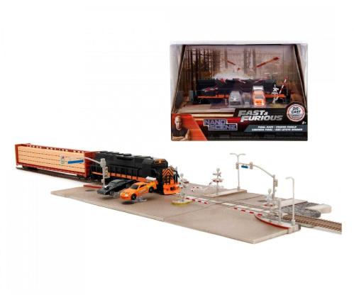 Jada Fast & Furious Nano Train Scene Diorama ( Toyota Supra & Dodge Charger ) Hızlı ve Öfkeli