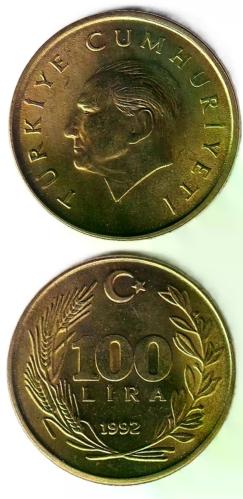 1988 yılı 100 Lira Madeni