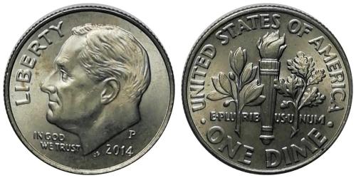 ABD 2014 Yılı 10 Cent (Roosevelt Dime) ÇİL