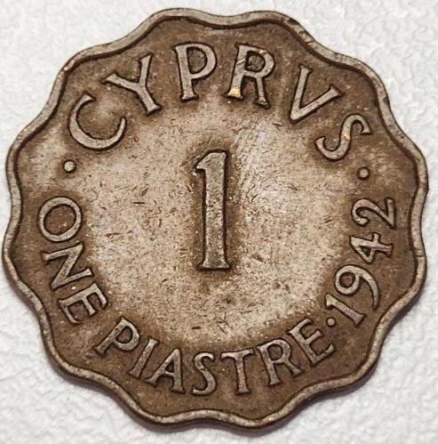 1942 - KIBRIS - 1 Piastre    ( ÇOK ÇOK TEMİZ )