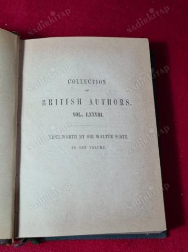 KENILWORTH In one Volume - WALTER SCOTT - Collection of British Authors Vol. LXXVIII