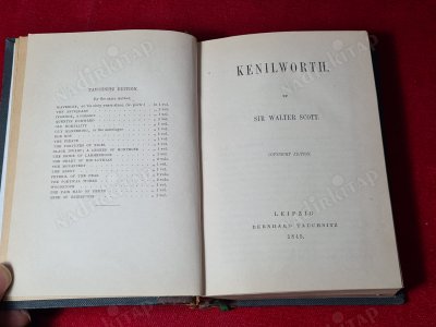KENILWORTH In one Volume - WALTER SCOTT - Collection of British Authors Vol. LXXVIII