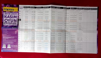 ŞEHİR TİYATROLARI 2019 - 2020 KASIM AYI OYUN PROGRAMI