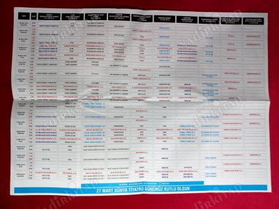 ŞEHİR TİYATROLARI 2013 - 2014 MART AYI OYUN DÜZENİ