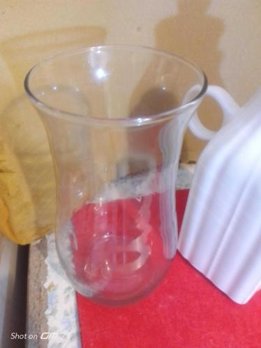 Biri seramik öteki cam kavanoz (2 adet) 23 cm yük.