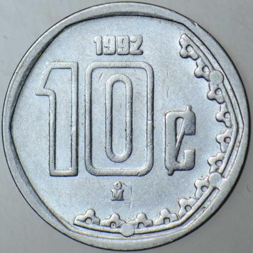 MEKSİKA 10 CENTAVOS 1992 BASILDIĞI İLK YIL.