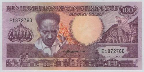 Surinam 1986 Yılı 100 Gulden ÇİL