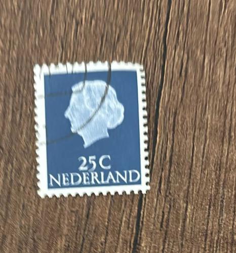 Hollanda Pulu - Nederland Stamp - Postadan Geçmiş Pul Filateli - DAMGALI -  KRALİÇE JULIANA TEMALI PUL , 25 PARA - YABANCI PULLAR-NOSTALJİK DOĞUM GÜNÜ HEDİYESİ