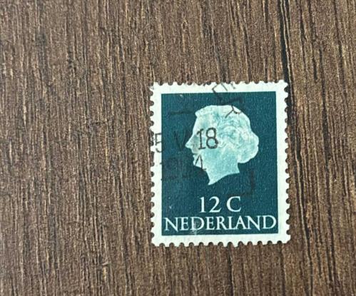 Hollanda Pulu - Nederland Stamp - Postadan Geçmiş Pul Filateli - 1964 DAMGALI -  KRALİÇE JULIANA TEMALI PUL , 12 PARA - YABANCI PULLAR-NOSTALJİK DOĞUM GÜNÜ HEDİYESİ