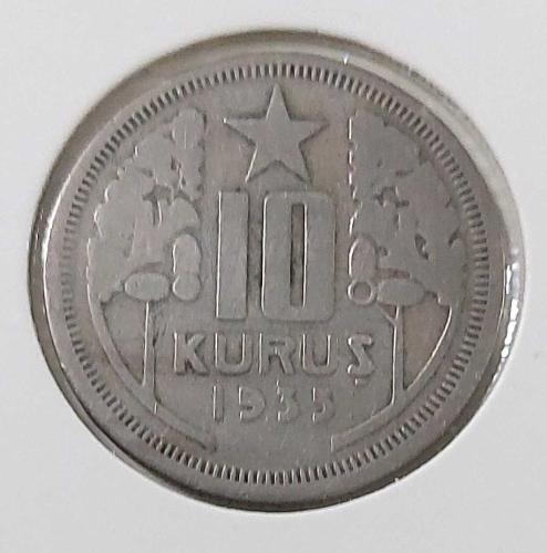 1935 10 KURUŞ ORİJİNAL MADENİ PARASI PP3ŞŞ1 EN NADİR TARİHLİSİ