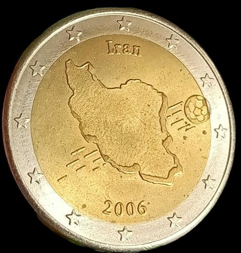 Almanya 2006 FIFA Dünya kupası Anısına İran 2 Euro Hatıra Madalya Koruma Kapsülünde 30mm