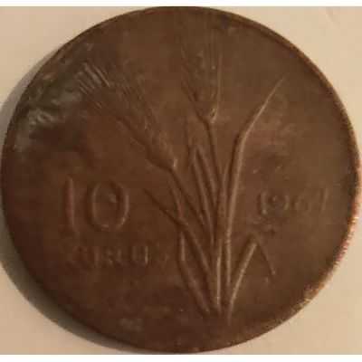 Türkiye 1967 10 Kuruş Başak Temalı Antika Madeni Para