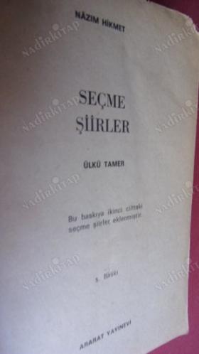 ÜLKÜ TAMER / NAZIM HİKMET - SEÇME ŞİİRLER ***İMZALI***