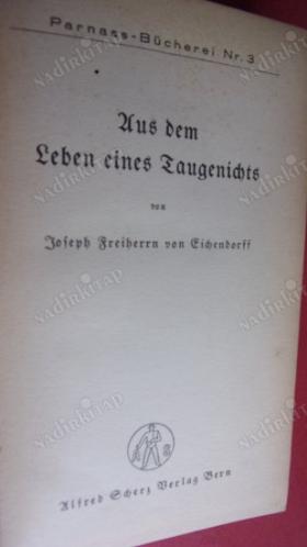 Aus Dem Leben Eines Taugenichts PARNASS BÜCHEREİ NR: 3