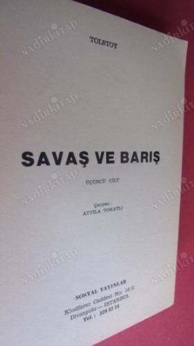 SAVAŞ VE BARIŞ . cilt-3