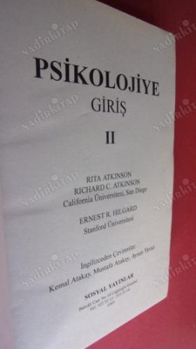 Psikolojiye Giriş - -cilt-2. tek cilt-