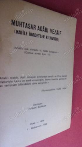 MUHTASAR ADAB-I VEZAİF (NAFİLE İBADETLER KILAVUZU)