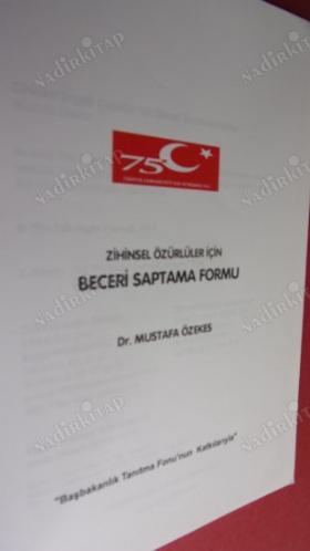 ZİHİNSEL ÖZÜRLÜLER İÇİN BECERİ SAPTAMA FORMU DR. MUSTAFA ÖZEKES