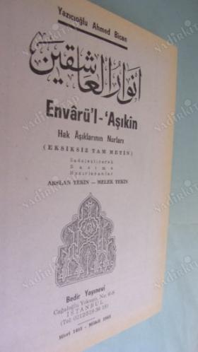 ENVAR-ÜL AŞIKİN Hak Aşıklarının Nurları. Eksiksiz tam metin )