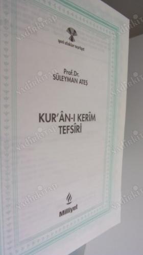 SÜLEYMAN ATEŞ / KUR'AN-I KERİM TEFSİRİ 1- 2 - 3 - 4 - 5 - 6 / ALTI KİTAP BİR ARADA - TAKIM - CİLTLİ